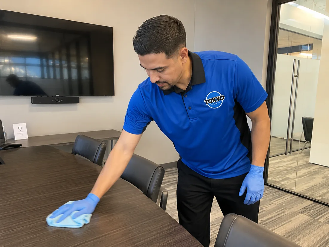 Professional facility service work in progress