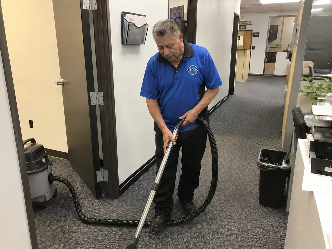 Facility maintenance service in progress